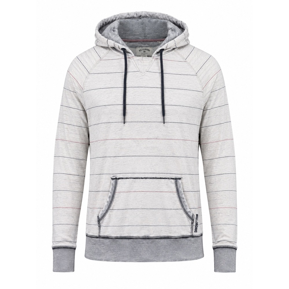 Billabong striped Mens XL Gray Lightweight Pullover Hoodie streetwear ocean Y2K